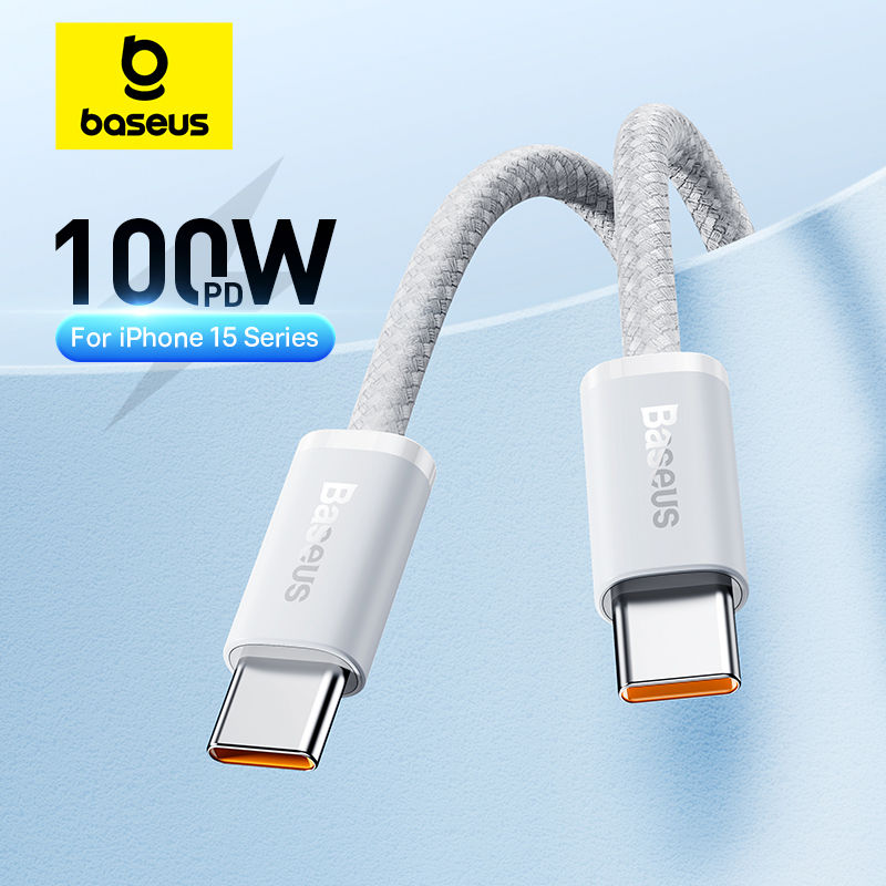 Baseus 100W Type C To USB C Cable For iPhone 18 17 16 Fast Charging Charger Cord