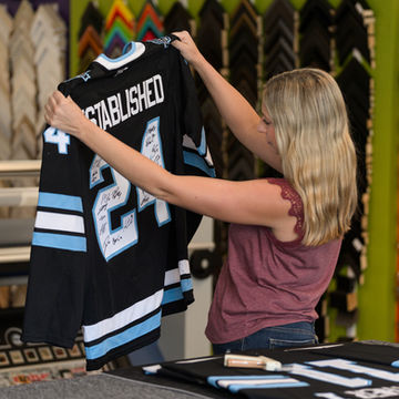 Salt Lake City, Utah Jersey framing and shadow boxes