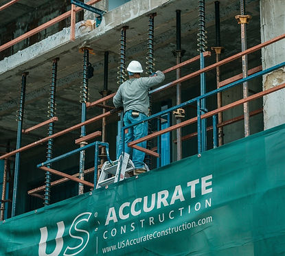 Building retrofit project in progress by U.S. Accurate Construction in the Bay Area.