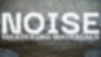 Bold white text "NOISE MASTERING MATERIALS" over textured, corrugated gray and brown surface, conveying a gritty, industrial theme.