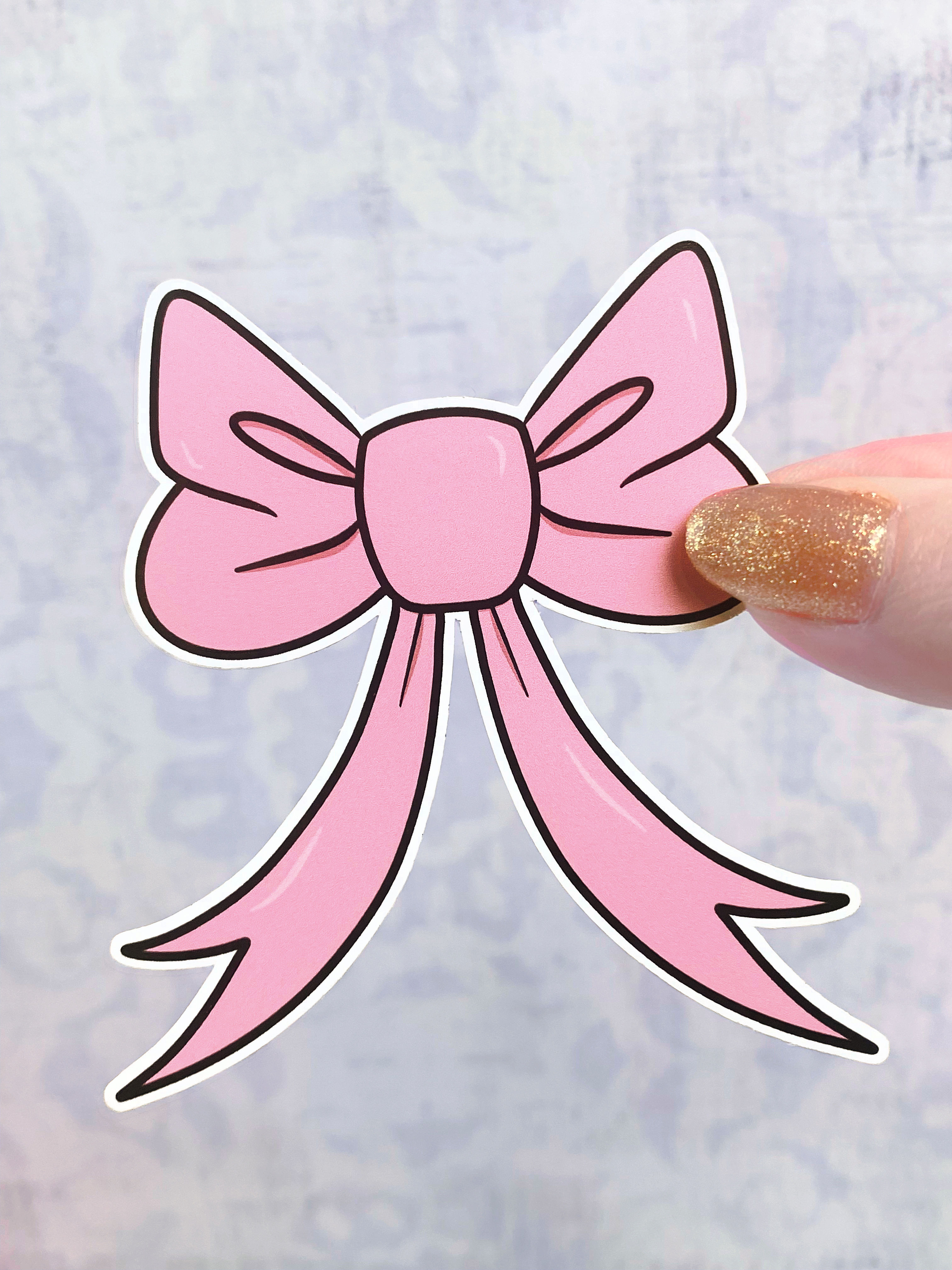 Pastel Pink Bow Vinyl Sticker