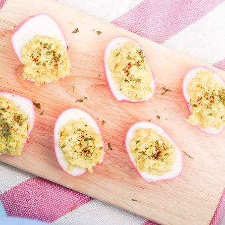 Pink Truffle Deviled Eggs