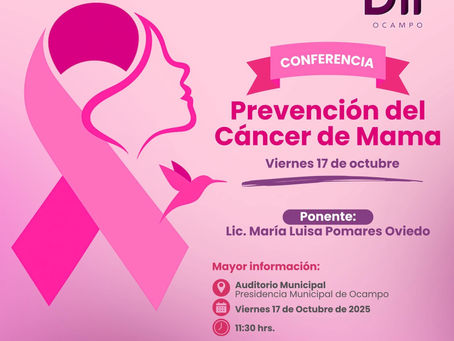¡Te invitamos a la conferencia “Prevención de Cáncer de Mama”! 💗