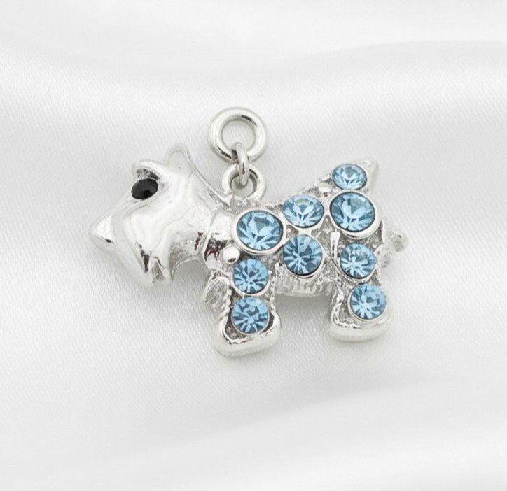 Dog Charm - Westie Scottie - Blue