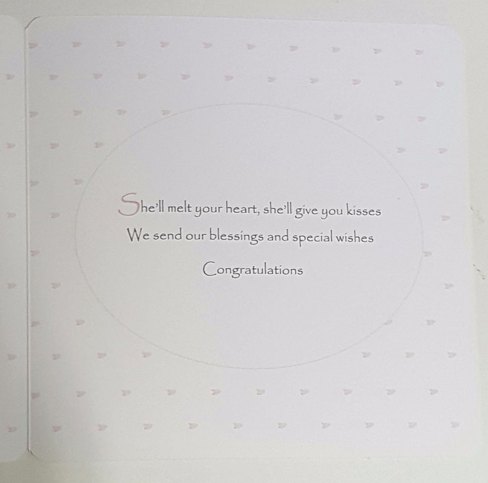 Thumbnail: Personalised New Baby Card On The Arrival Of Our Granddaughter Niece Goddaughter