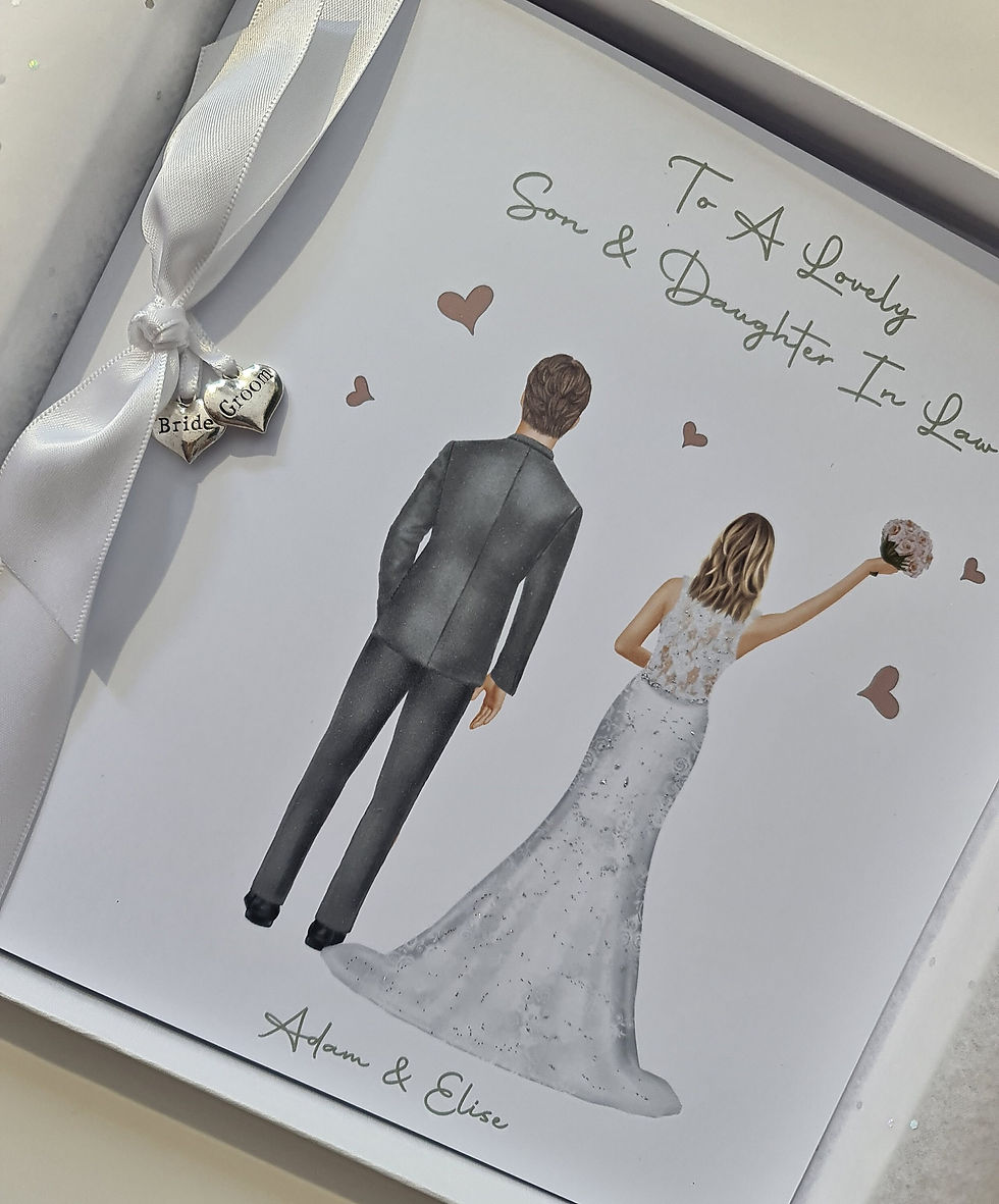 Thumbnail: Customisable Wedding Day Card Son Daughter In Law Any Couple Or Colour Suit