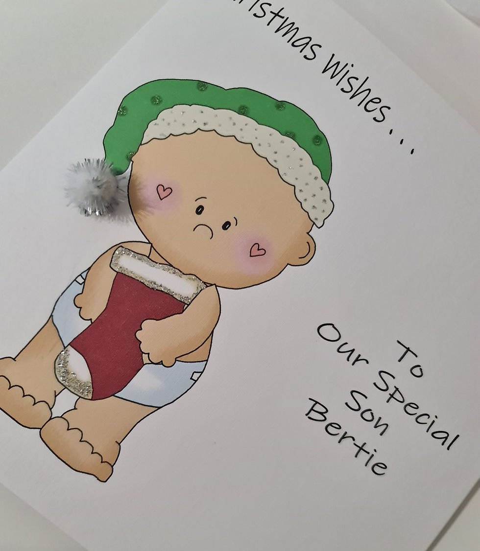 Thumbnail: Personalised 1st Christmas Card Son Grandson Nephew Godson Any Relation Boy Or