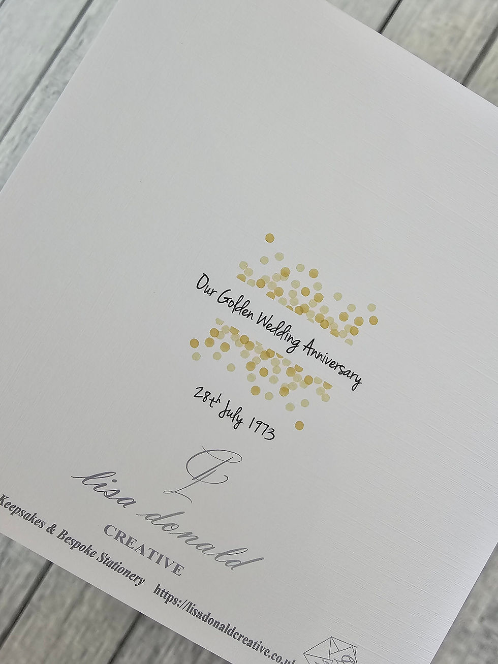 Thumbnail: Personalised 50th Anniversary Card Husband Wife Golden Any Colour/Year 1st 10th