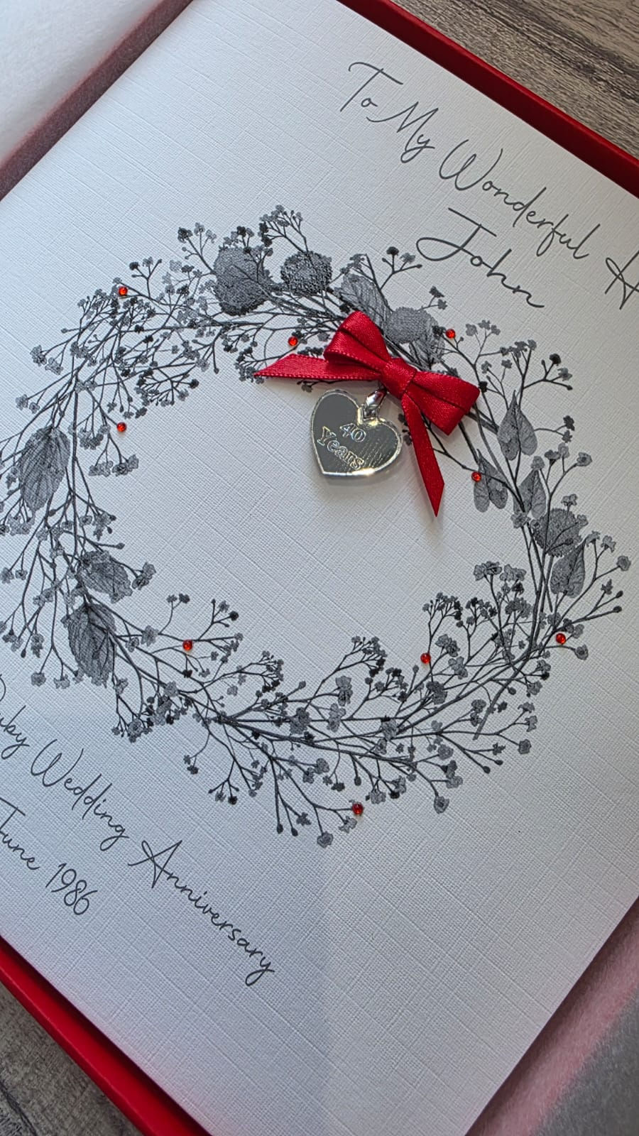 Thumbnail: Personalised 35th Coral Anniversary Card Husband Wife 1st 10th 25th 30th 40th 45