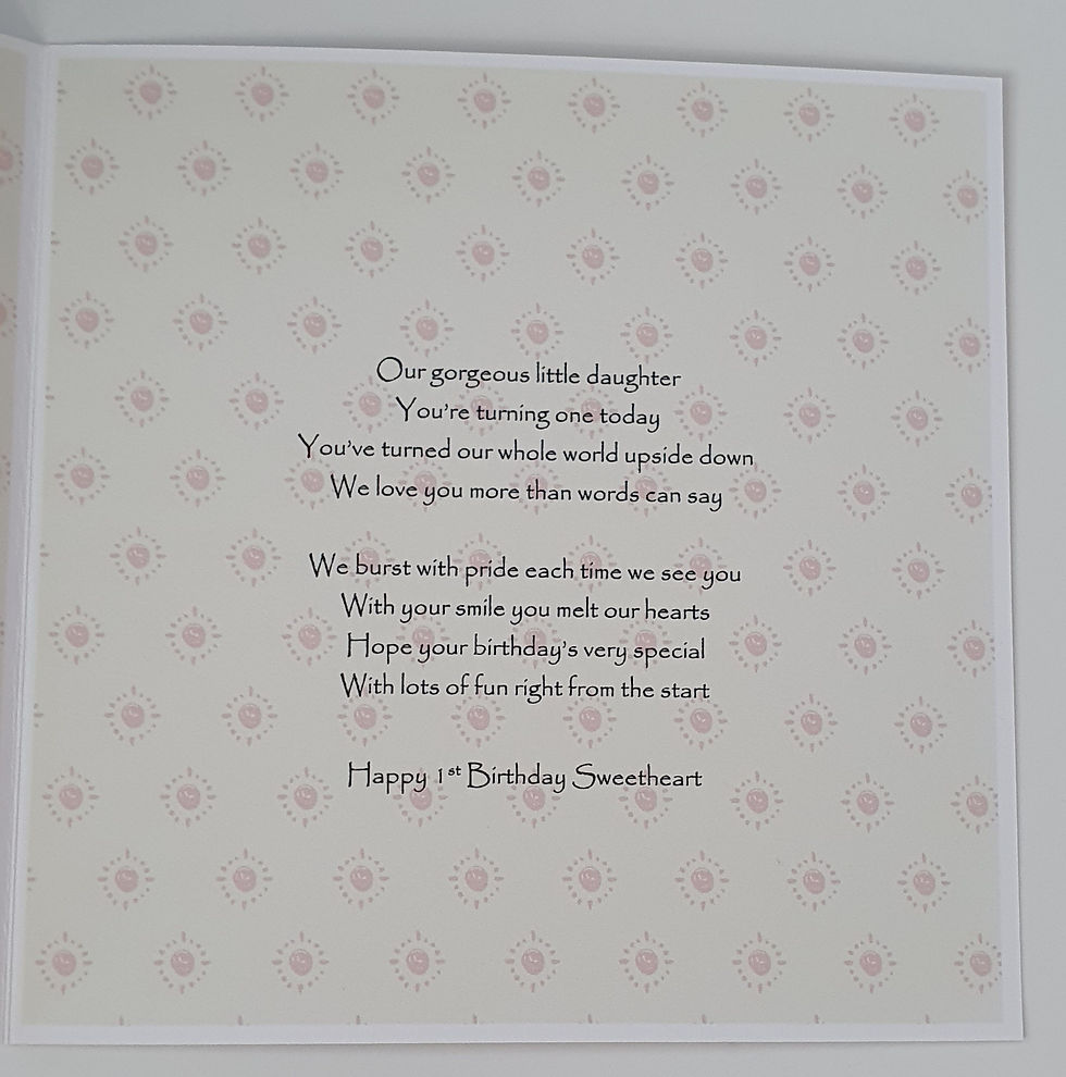 Thumbnail: Personalised 1st Birthday Card Daughter, Niece, Granddaughter, Sister, Any Age