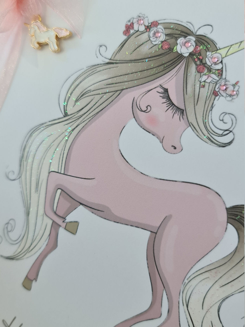 Thumbnail: Personalised 6th Unicorn Birthday Card Granddaughter Daughter Niece Sister