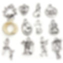 Thumbnail: Christmas Charms - Set of 30 - Silver, Gold and Enamel