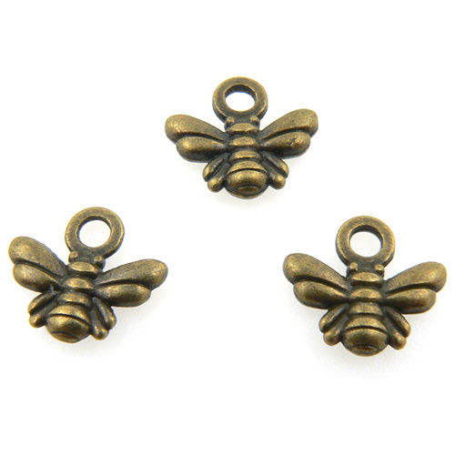 Thumbnail: Bumble Bee Charms - Pack of 10 - Silver, Gold, Rose Gold, Antique Gold