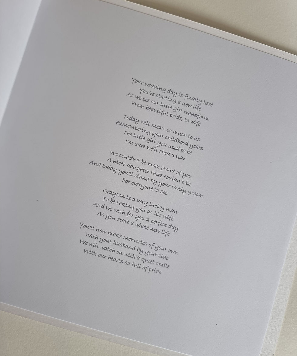 Thumbnail: To Our Daughter Or Son In Law On Your Wedding Day Personalised Card - Son