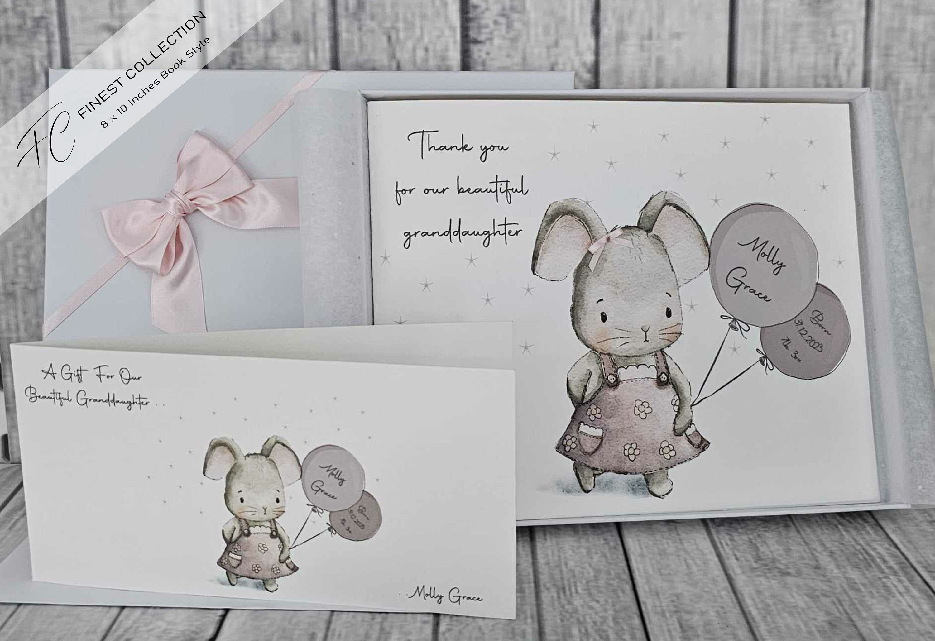 Finest Collection Personalised Thankyou Granddaughter Grandparent Card New Baby