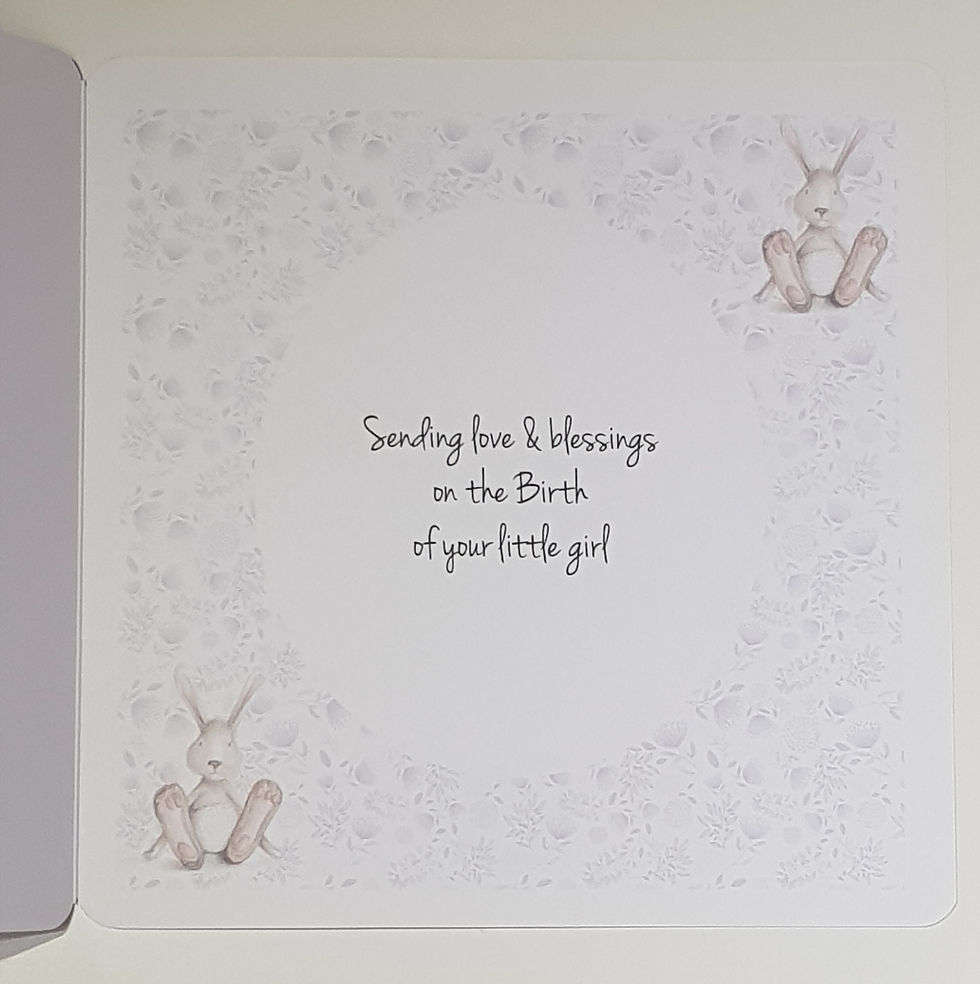 Thumbnail: Personalised New Baby Or Christening Card Girl Boy Any Colour Various Charms