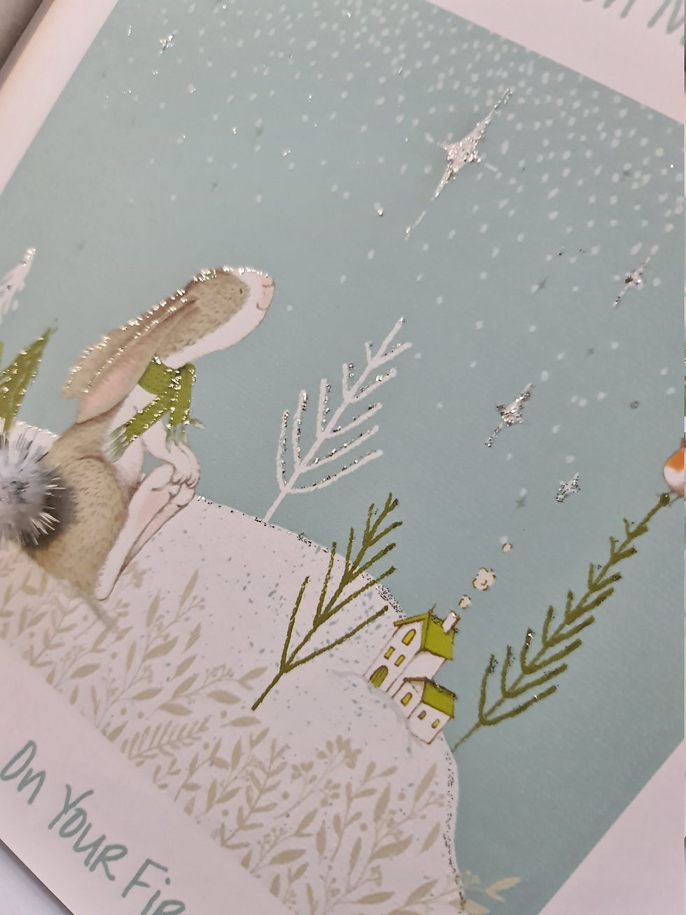 Thumbnail: Personalised 1st Christmas Card Grandson Traditional Christmas Bunny Son