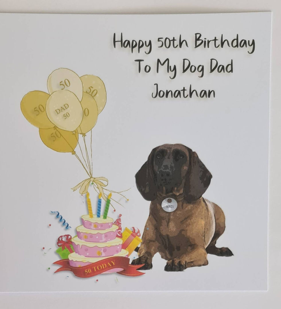 Thumbnail: Personalised Happy Birthday From The Dogs Card Upto 3 Dogs Any Breed Dad Mum