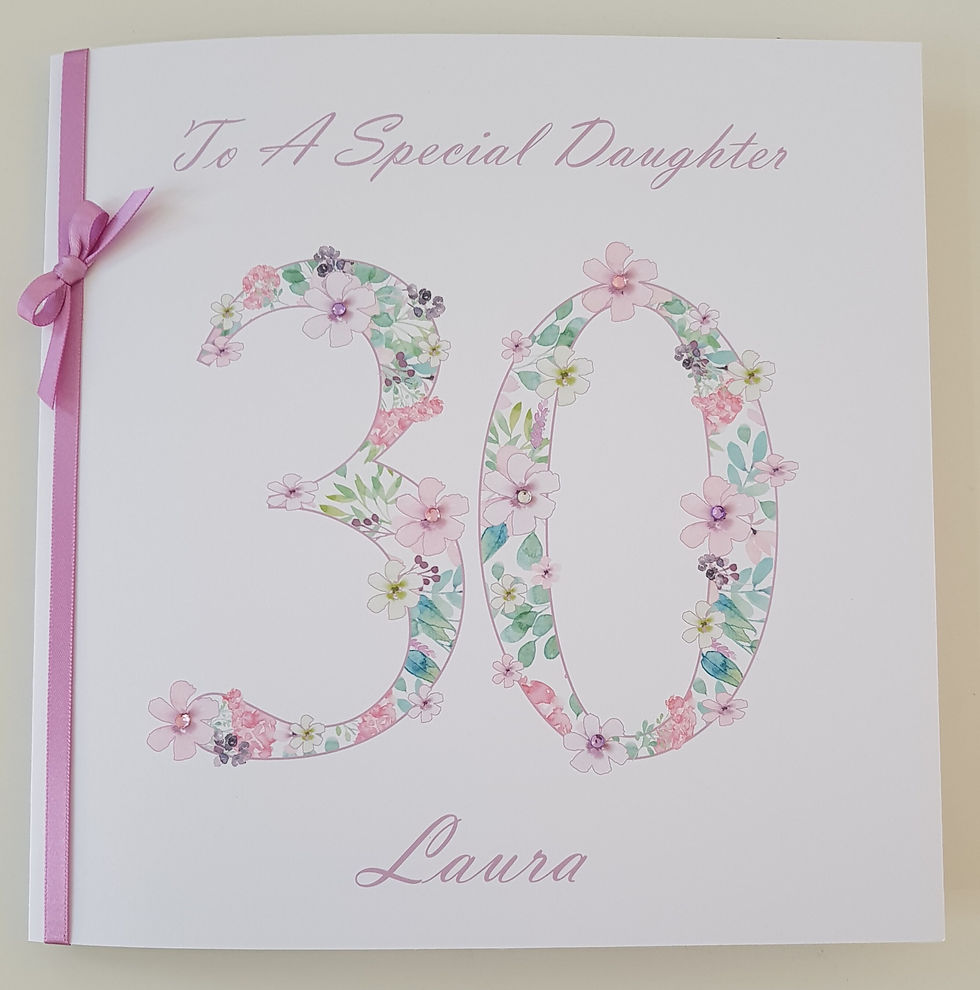 Thumbnail: Personalised 30th Birthday Card Daughter Niece Granddaughter Goddaughter 13th
