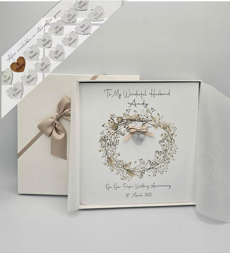 Personalised First Paper Anniversary Card Husband Wife 1st 10th 25th ...
