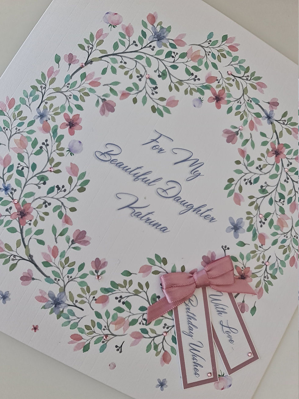 Thumbnail: Personalised Floral Design Birthday Card Daughter Sister Daughter In Law Auntie