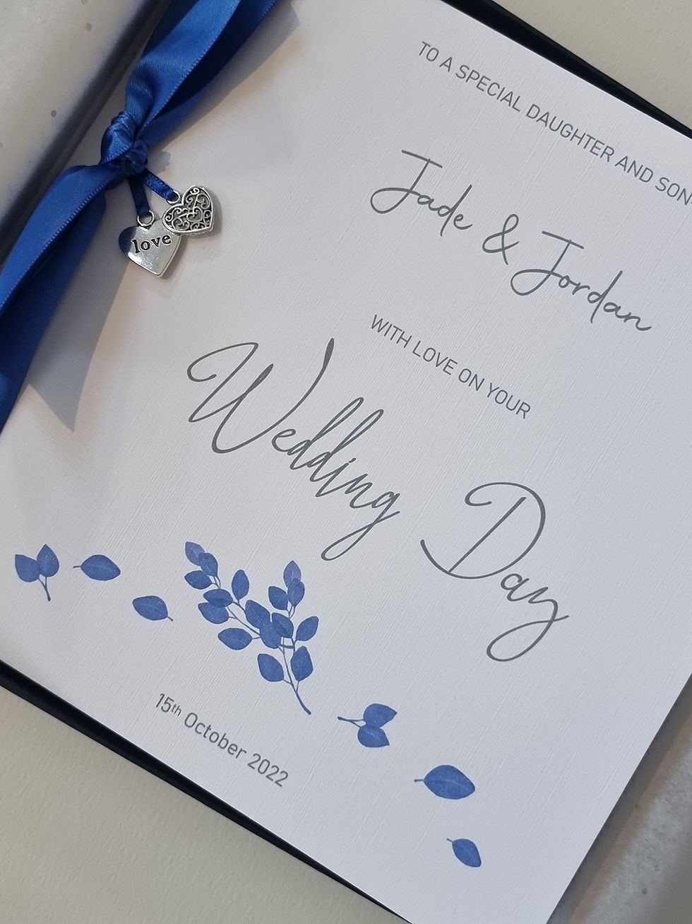Thumbnail: Personalised Contemporary Wedding Day Card Daughter Son In Law Sister Brother