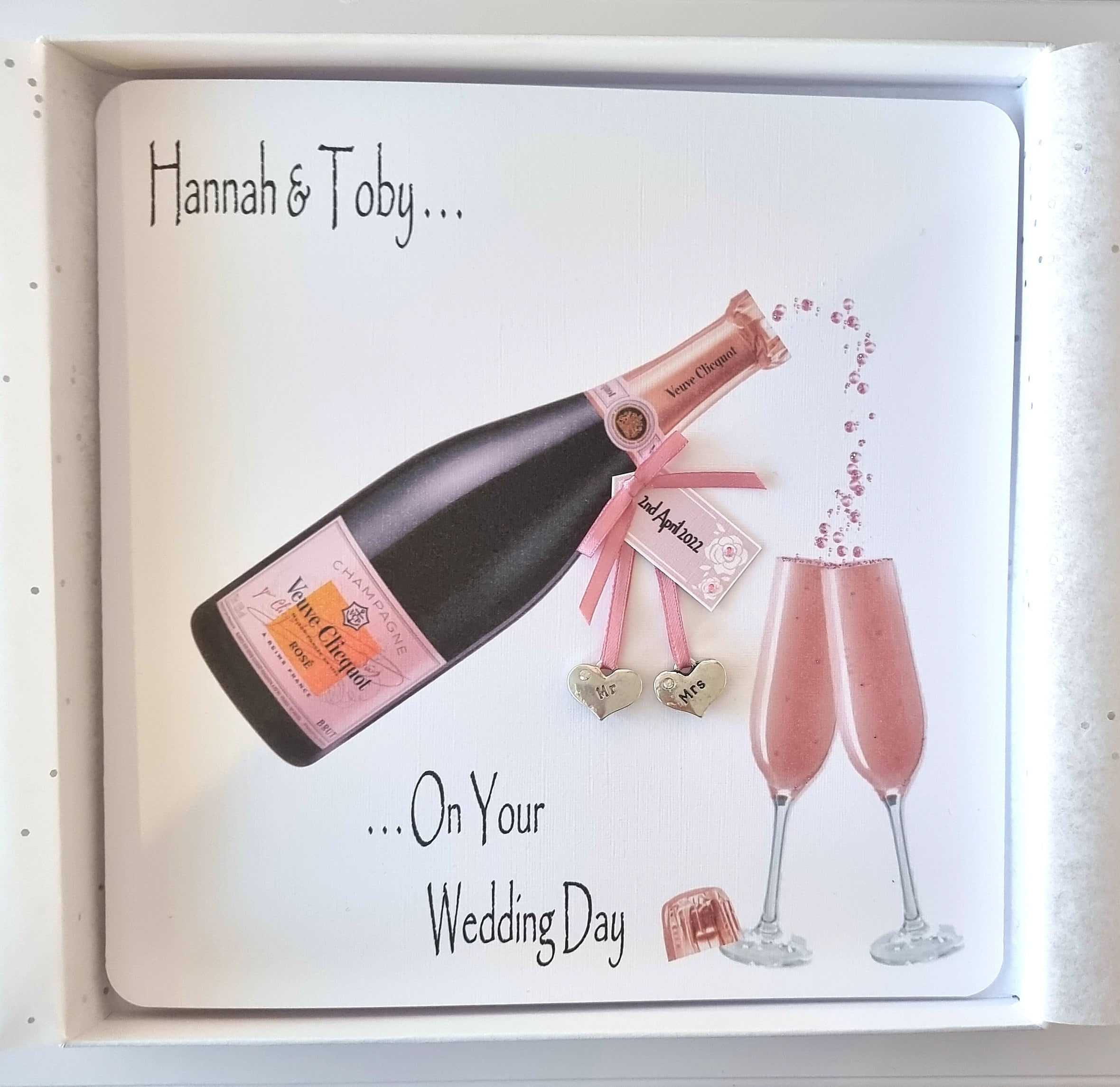Personalised Wedding Day Card Champagne Daughter Son Brother Sister Special