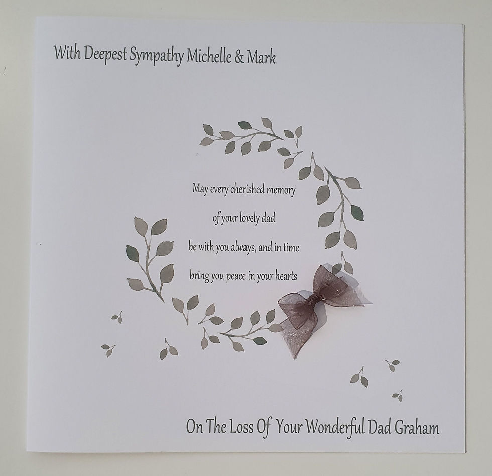 Thumbnail: Personalised Loss Of Dad Bereavement Sympathy Card Any Relation Or Colour