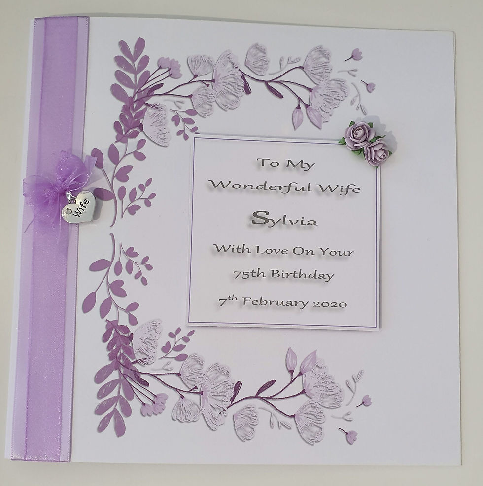 Thumbnail: Personalised 75th Birthday Card Wife, Any Relation, Age, Occasion Or Colour
