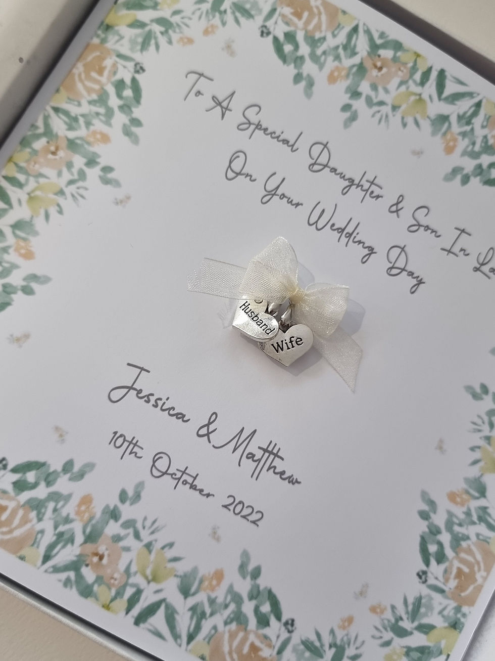 Thumbnail: Contemporary Personalised Wedding Day Card Daughter & Son In Law, Son Daughter