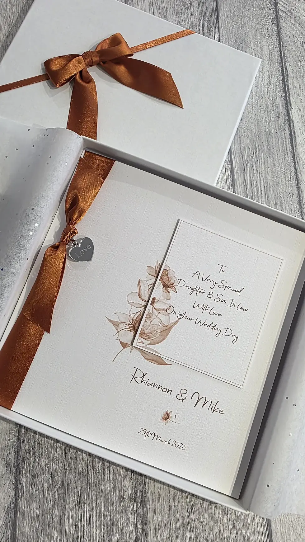 Thumbnail: Contemporary Personalised Wedding Day Card Daughter Son In Law, Grandson Sister