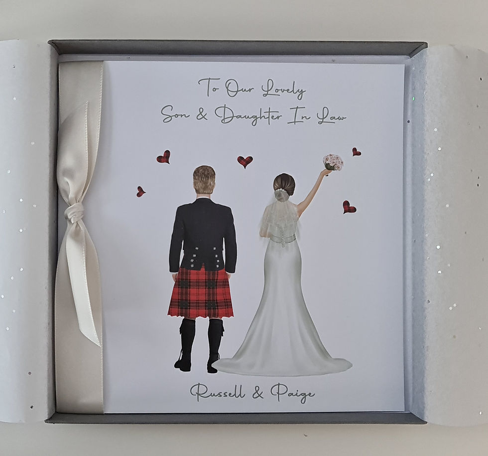 Thumbnail: Customisable Wedding Day Card Son Daughter In Law, Maxwell Modern Tartan