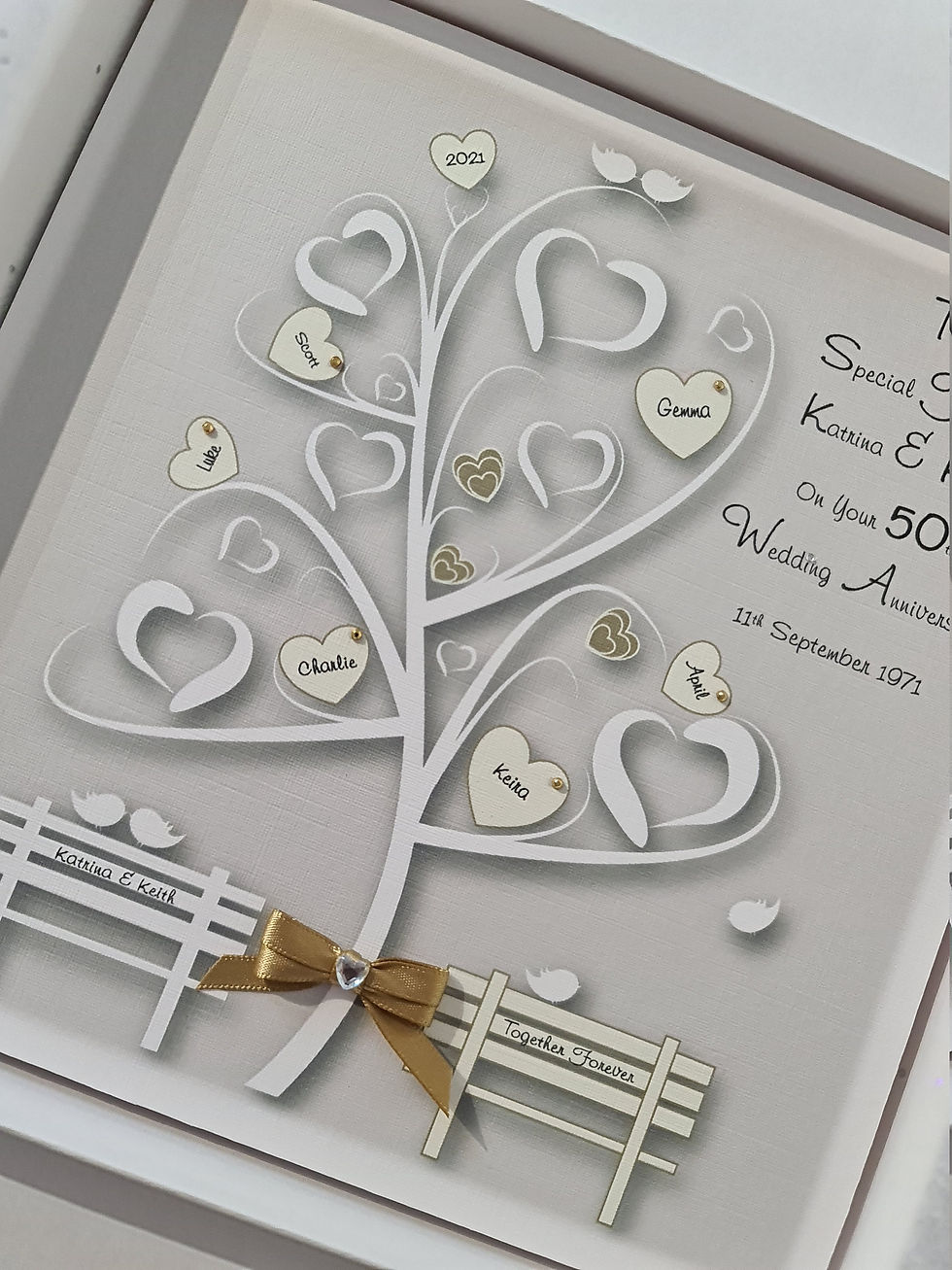 Thumbnail: Personalised Family Tree 50th Golden Anniversary Card Special Friends Any Year