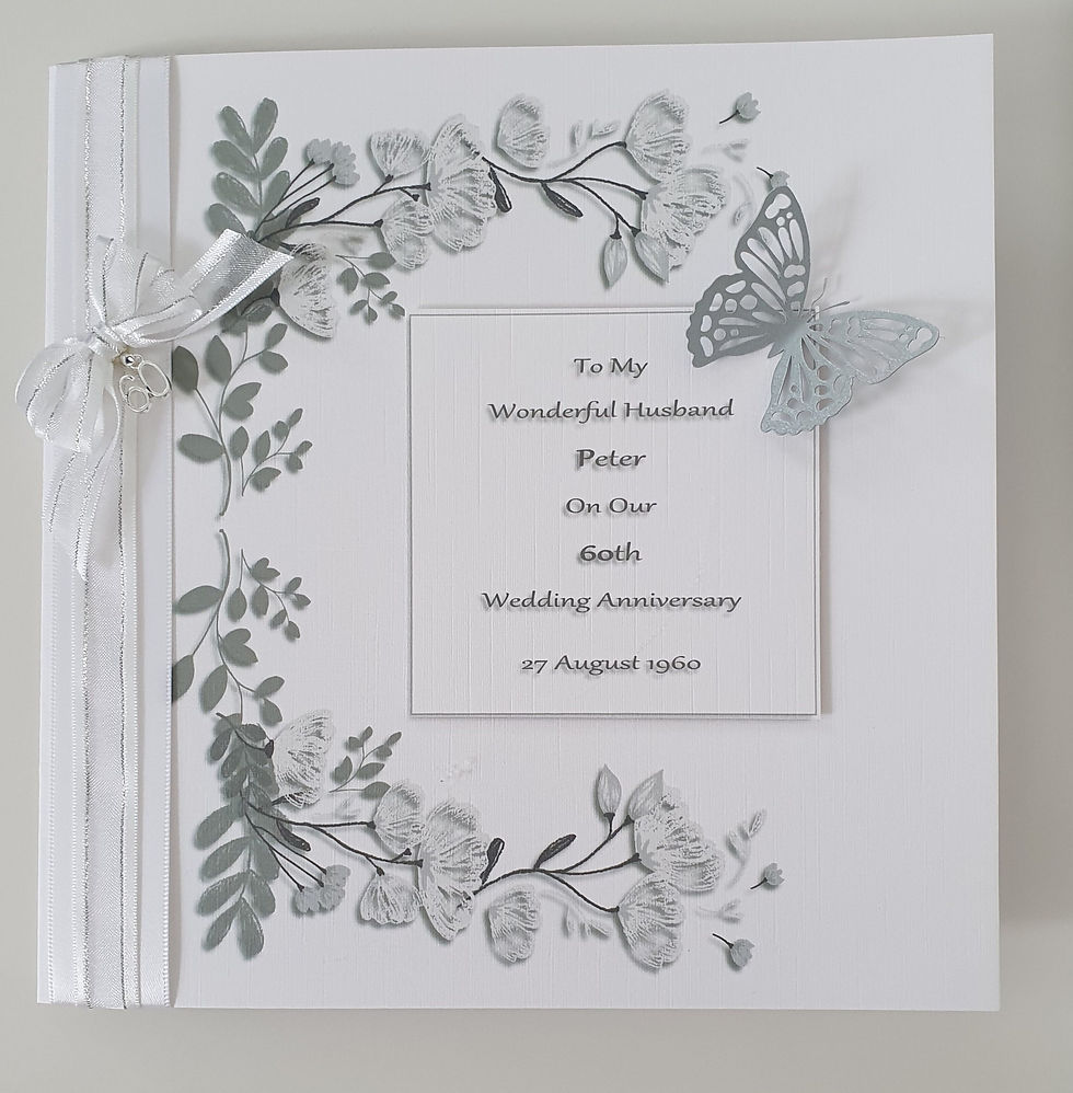 Thumbnail: Personalised On Your 60th Diamond Wedding Anniversary Card Husband Or Wife Any