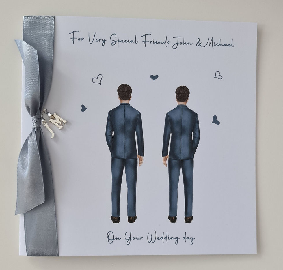 Thumbnail: Contemporary Personalised Wedding Day Card Special Friends Son & Son In Law Gay