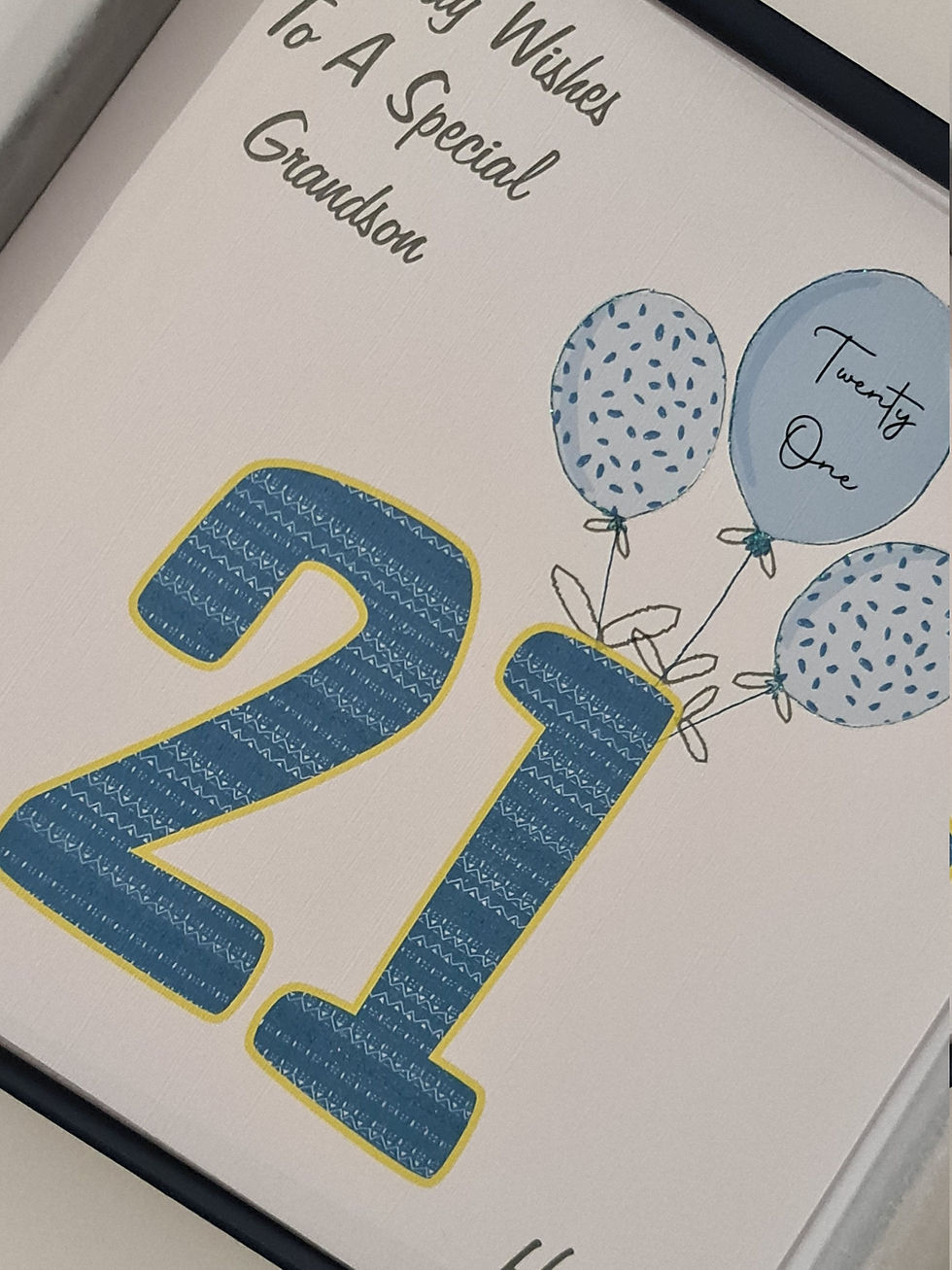 Thumbnail: Personalised 21st Birthday Card Grandson Any Age, Relation, Colour Son Nephew