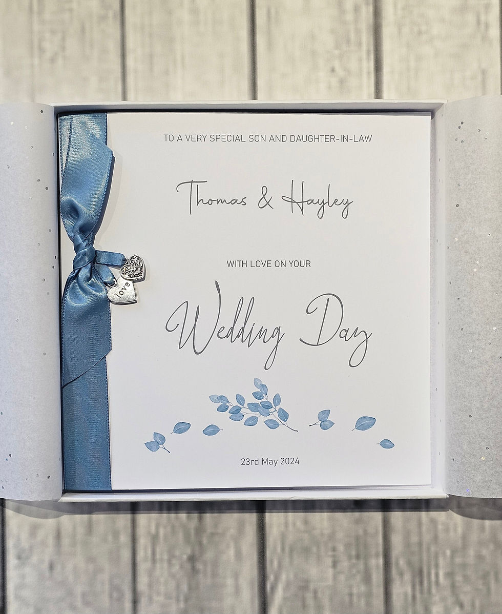 Thumbnail: Personalised Elegant Wedding Day Card Son Daughter In Law Sister Brother