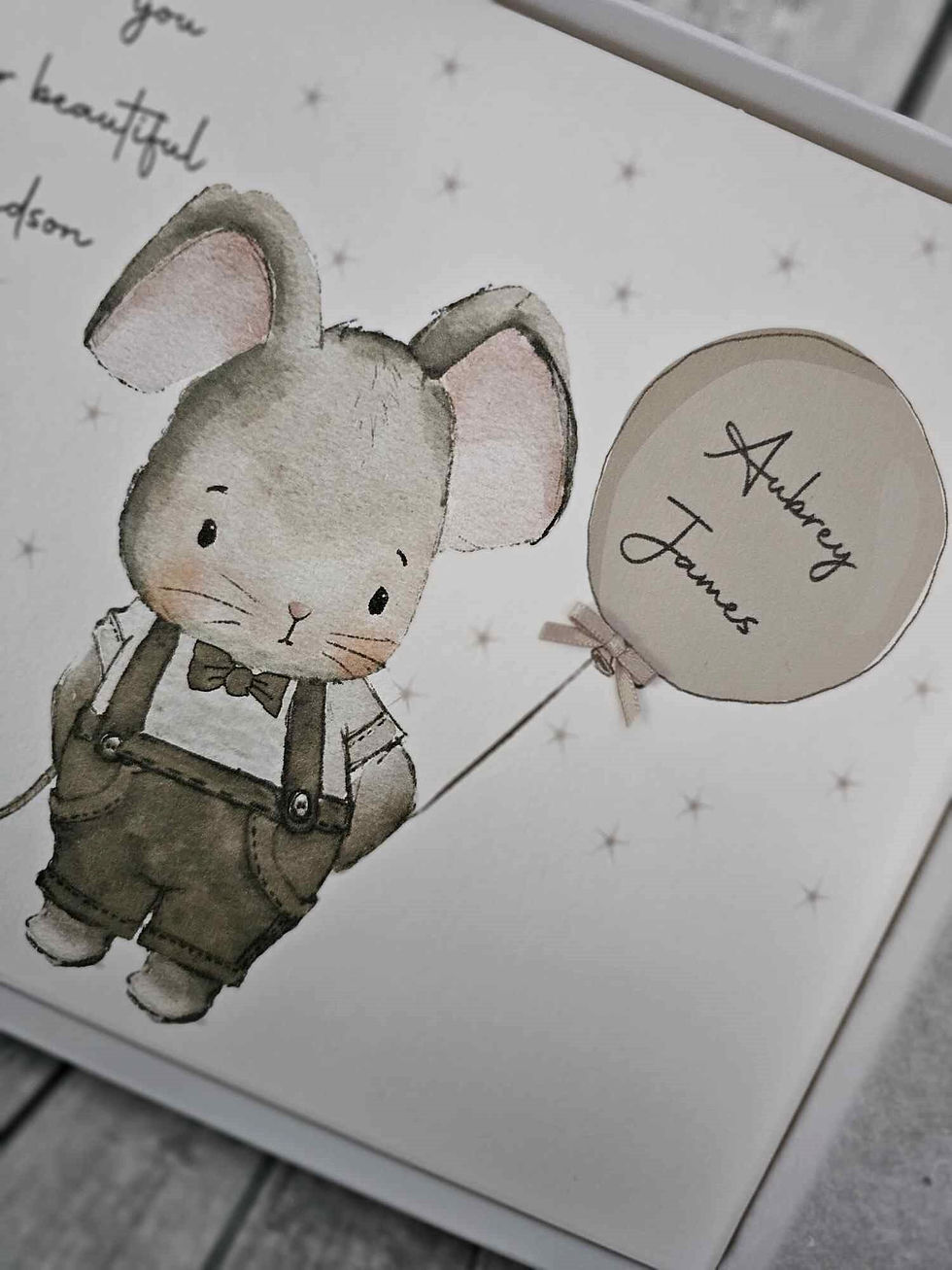 Thumbnail: Finest Collection Personalised Thankyou Grandson Grandparent Card New Baby