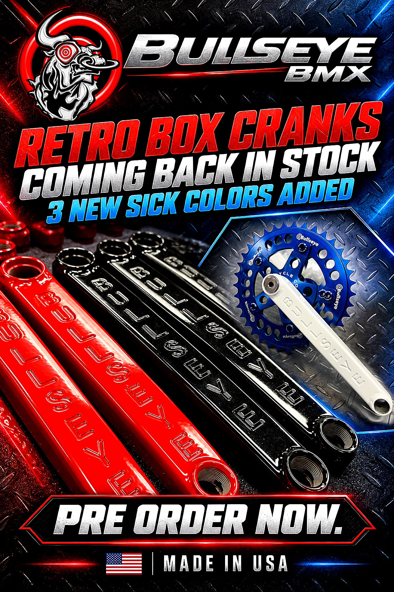 PRE-ORDER 2027 BULLSEYE RETRO PRO CRANKSETS