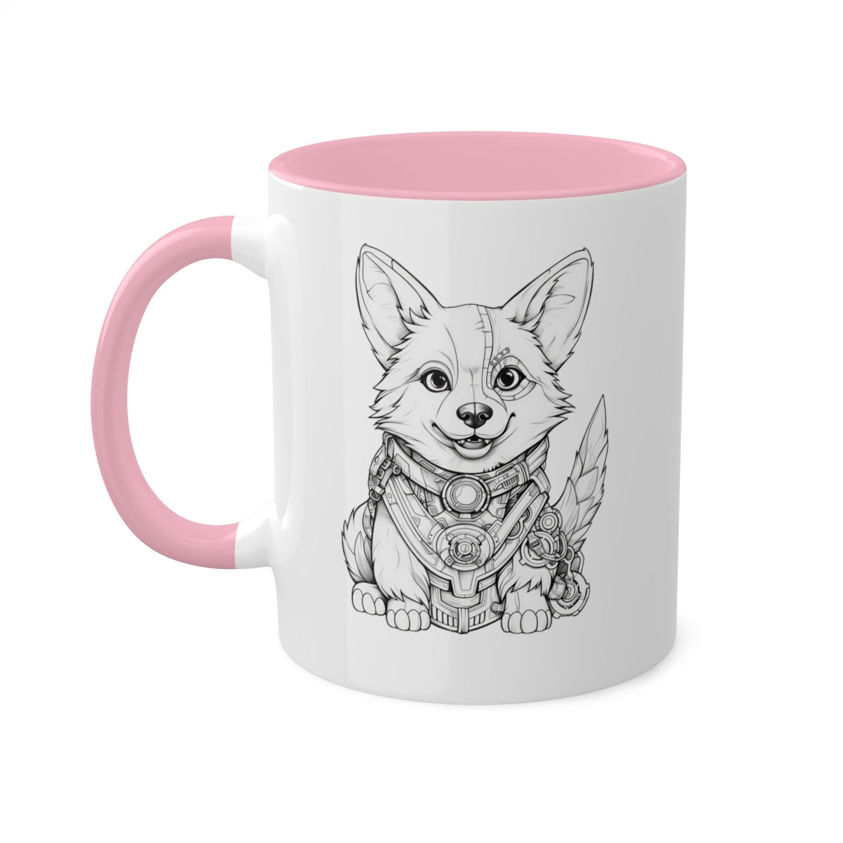 Steampunk Girl Corgi Colorful Mugs, 11oz