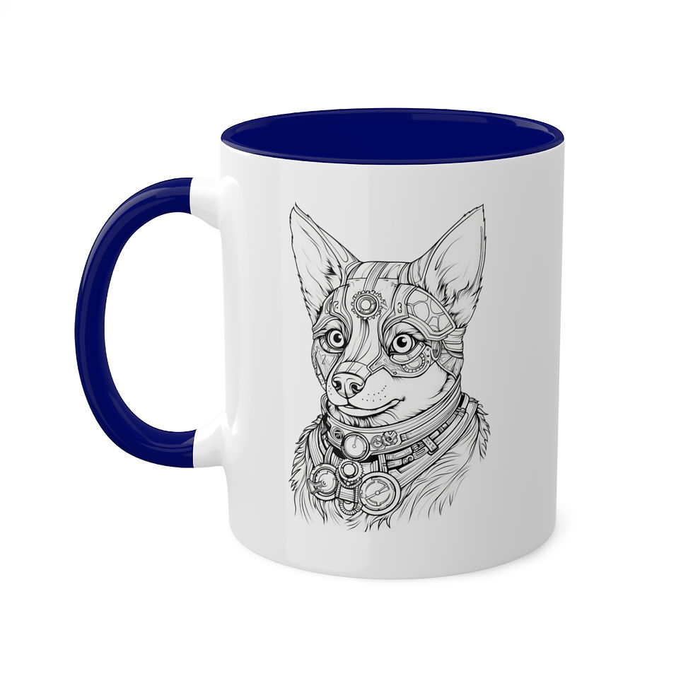 Thumbnail: Steampunk Girl Blue Heeler Colorful Mugs, 11oz