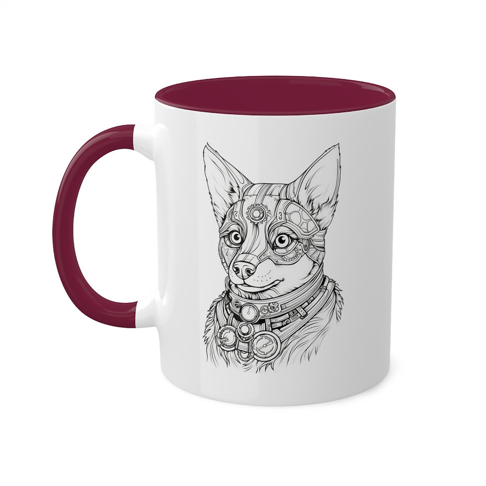 Thumbnail: Steampunk Girl Blue Heeler Colorful Mugs, 11oz