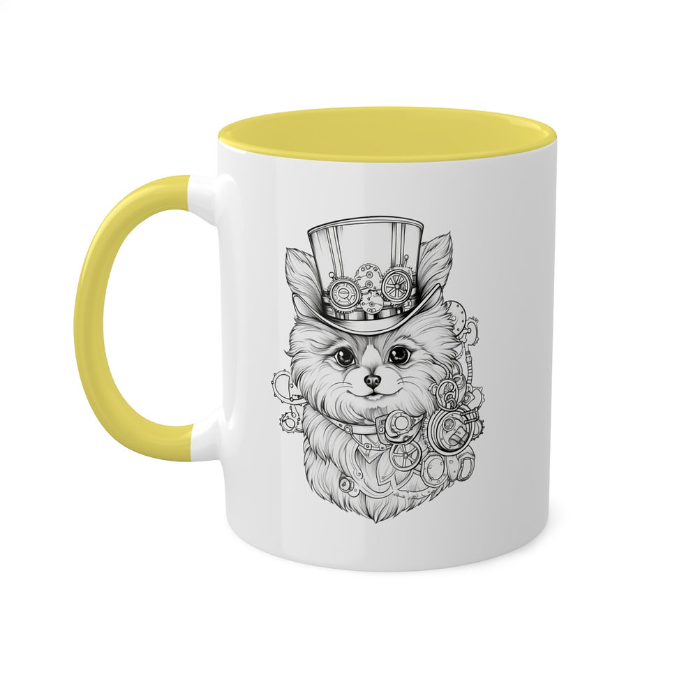 Thumbnail: Steampunk Girl Pomeranian Colorful Mugs, 11oz