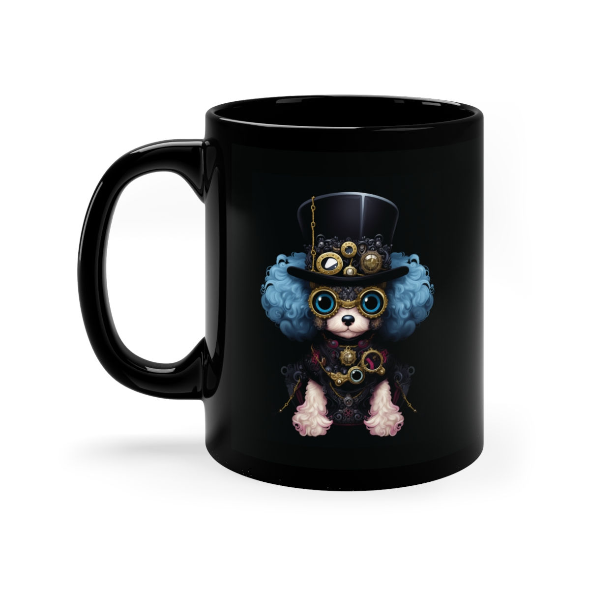 Steampunk Dog 11oz Black Mug Style 6