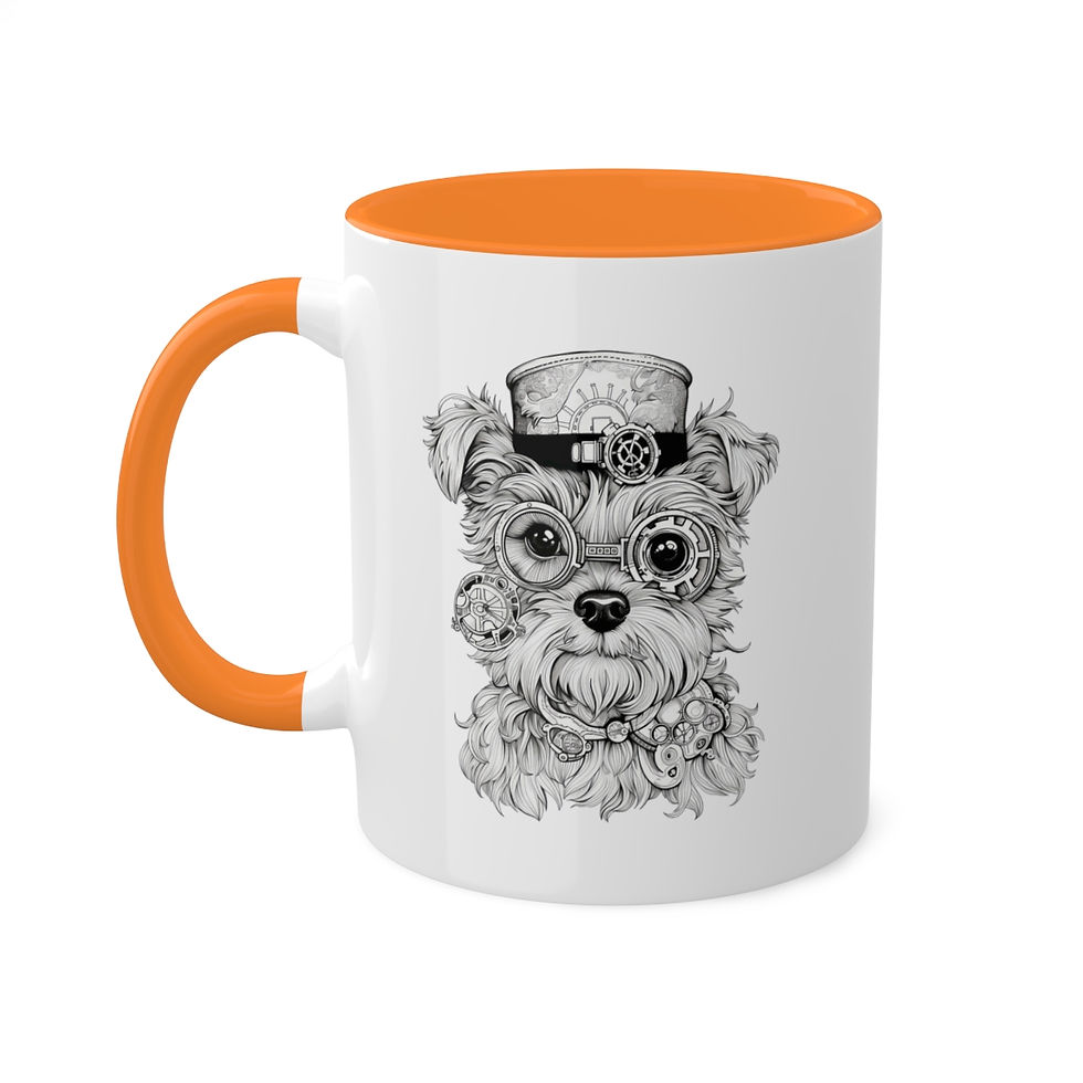Thumbnail: Steampunk Boy Yorkshire Terrier Colorful Mugs, 11oz