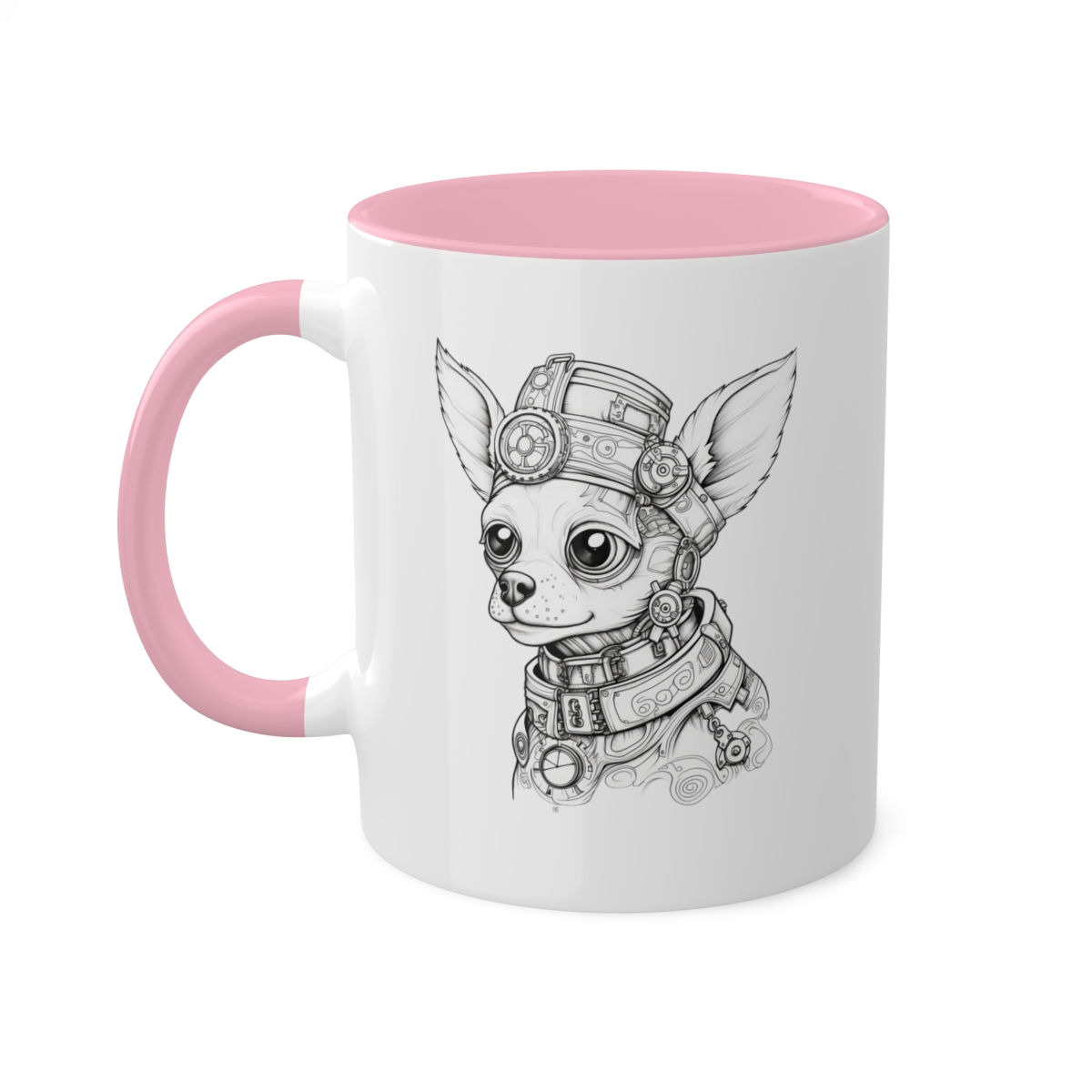 Steampunk Girl Chihuahua Colorful Mugs, 11oz