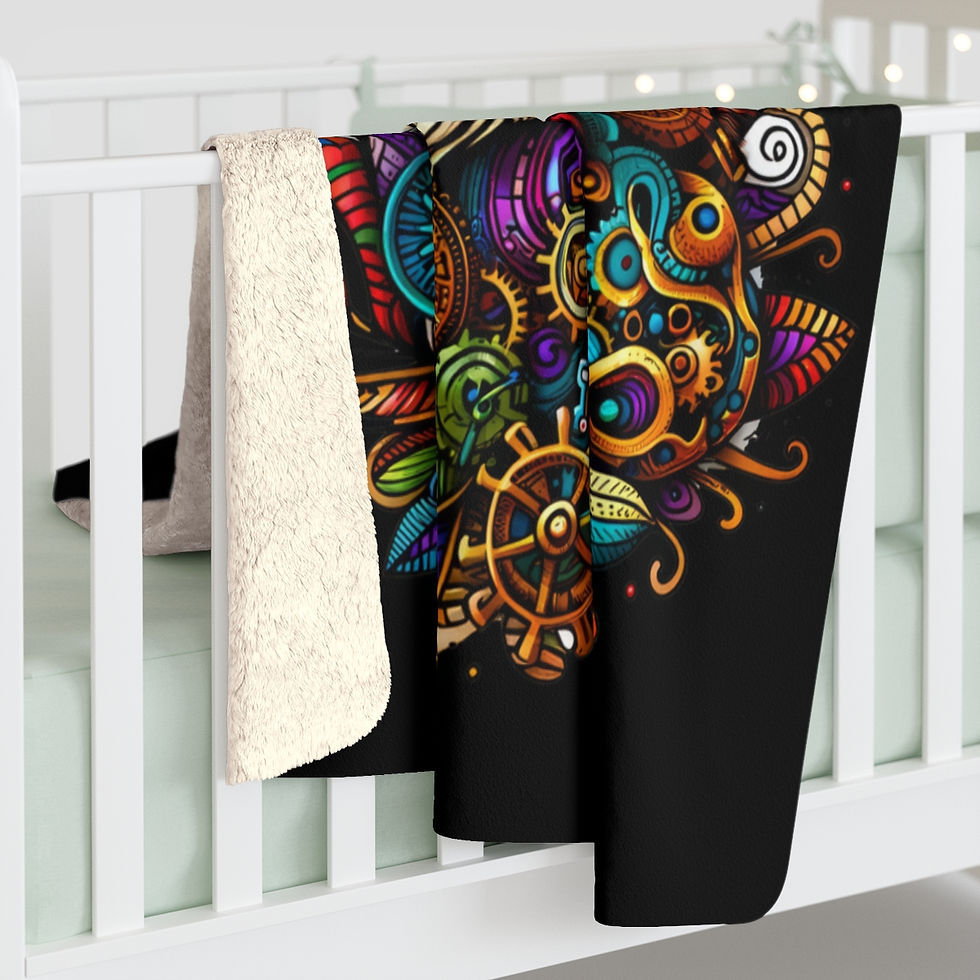Thumbnail: Steampunk Corgi Sherpa Fleece Blanket