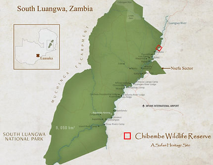 Map of the Nsefu Sector and Chibembe Wildlife Reserve, South Luangwa