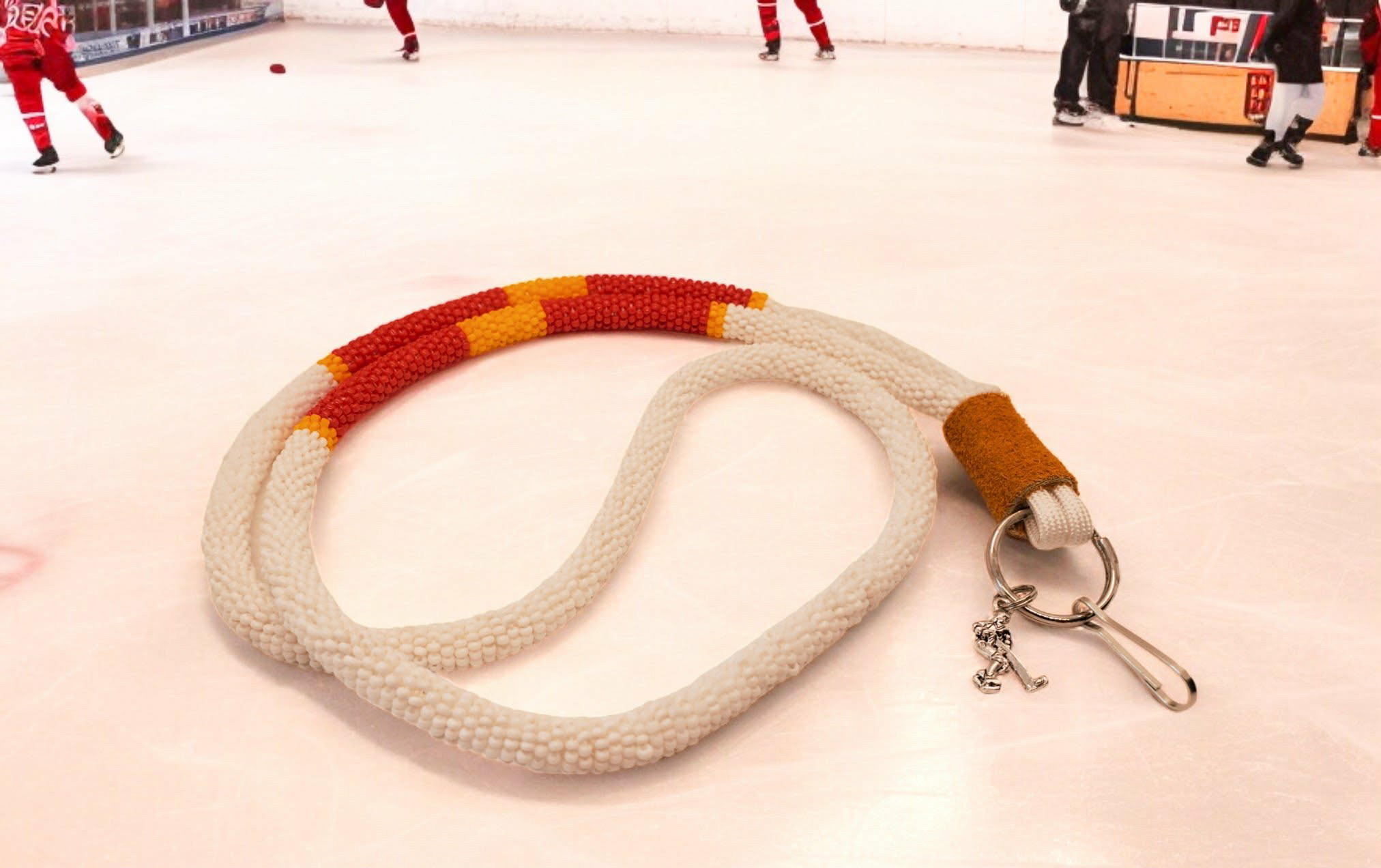 Calgary Flames Beaded Lanyard/ID Badge Holder