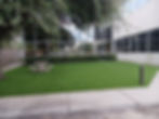 Commercial turf installation in an office courtyard.
